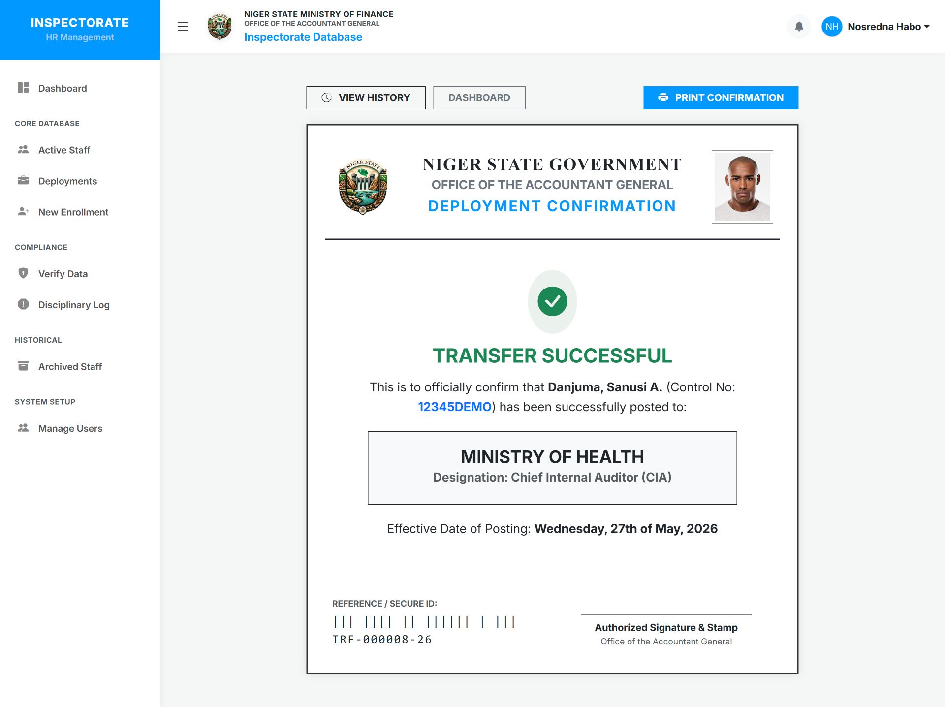 Gallery image for Niger State Ministry of Finance – Office of the Accountant General (Inspectorate Database)