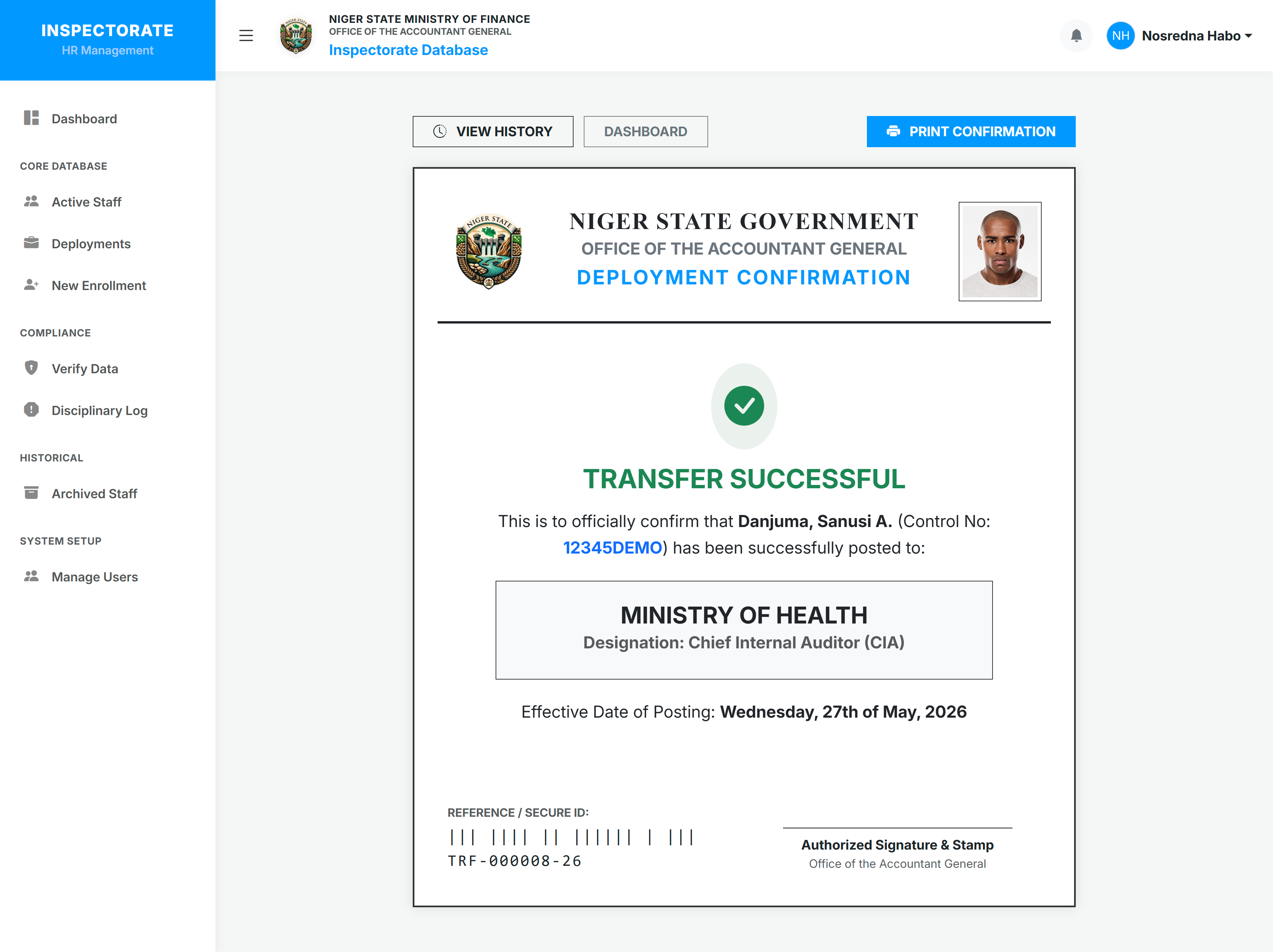 Gallery image for Niger State Ministry of Finance – Office of the Accountant General (Inspectorate Database)
